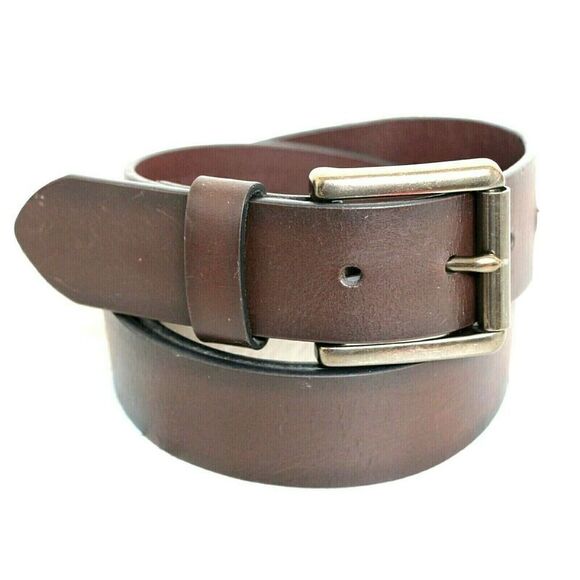 GOODFELLOW BROWN BONDED LEATHER 1 3/8"Wd CASUAL WOMEN'S BELT Sz M (44M - Picture 2 of 10